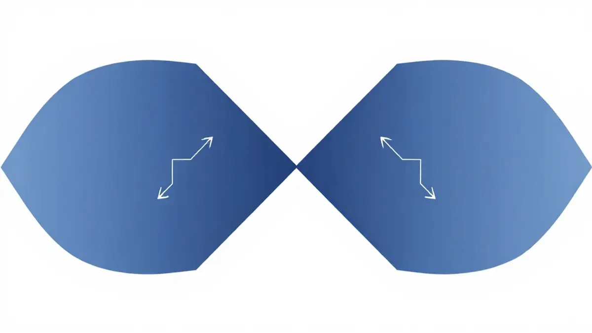 Abstract illustration representing left vs right heart failure follow the blood, not a list